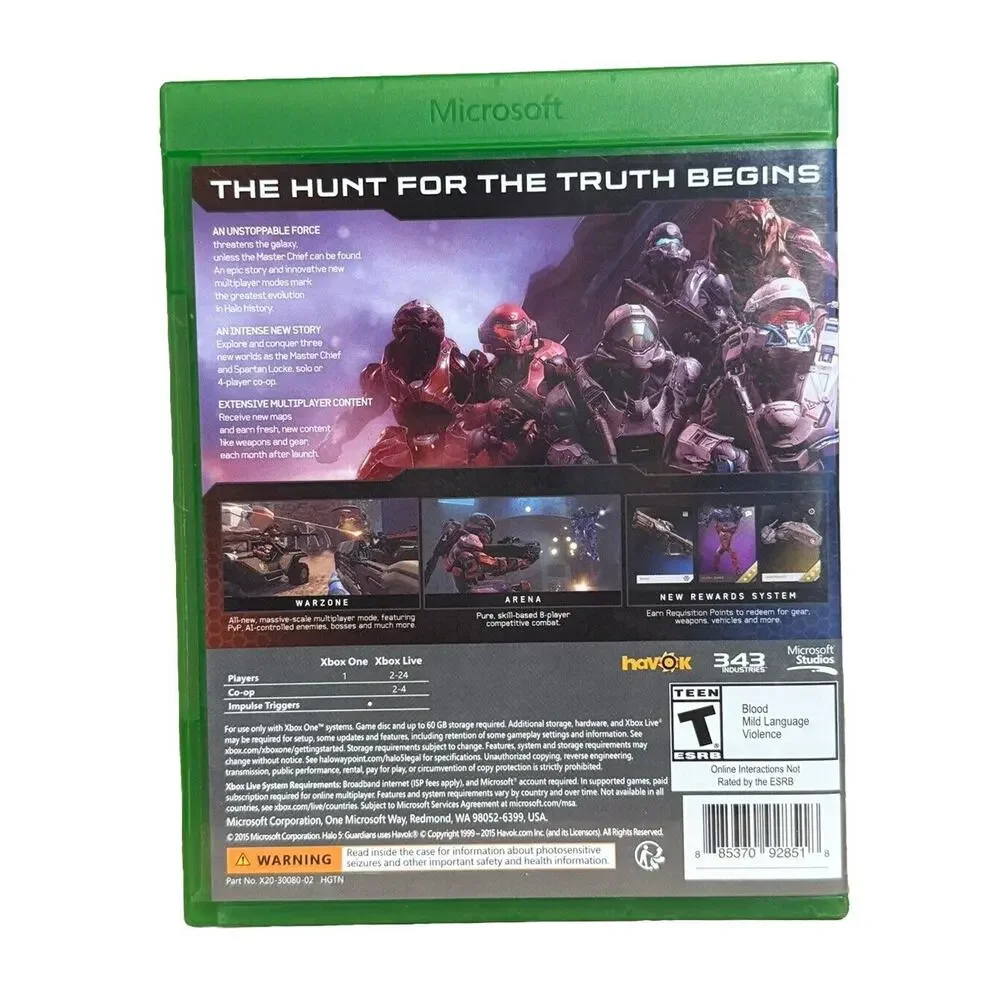 Halo 5: Guardians (Xbox One, 2015) - Used, Tested, Complete in Original Case